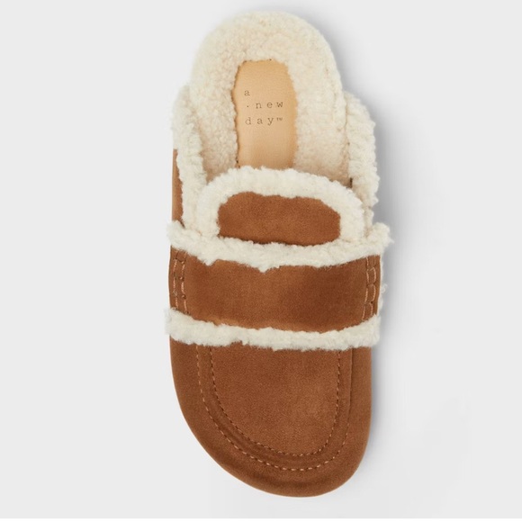 a new day Shoes - a new day Brown Shearling-Lined Mules, LIKE NEW, Sz 9.5